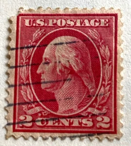 Scott #499 1917-19 One Cent Washington Flat Plate Perf 11 gebraucht sehr guter Zustand tiefrot - Bild 1 von 2