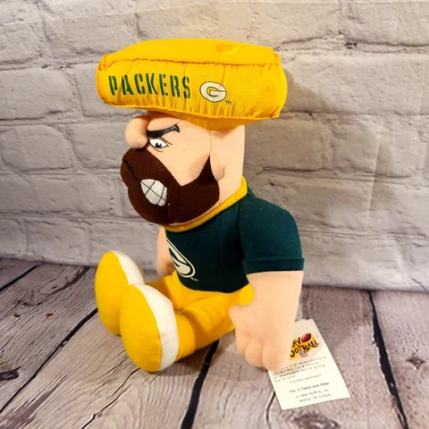 Vintage NFL Green Bay Packers CHEESE HEAD 9" Plush Mascot by Stuffins Cover
