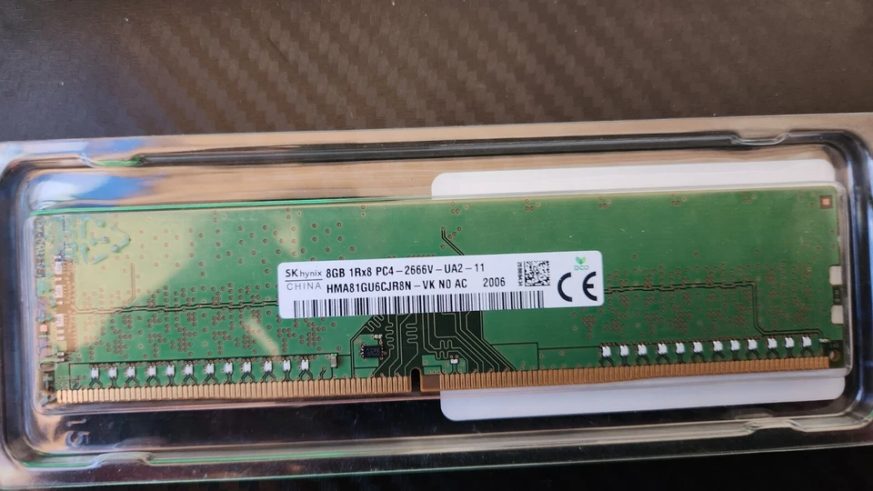 SK HYNIX 8GB PC4-2666V MEMORY HMA81GU6CJR8N-VK - Image 1 of 1