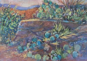 Pintura JIM MCFARLANE AWS PRESIDENT Artista del Suroeste SONORA Desierto CACTUS - Imagen 1 de 12