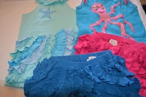 Lemon Loves Lime Shorts Tops Octopus Seastar Ruffles Sizes 8 10 12 - Picture 1 of 12