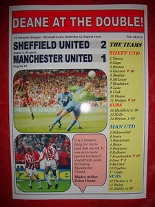 Sheffield United 2 Manchester United 1  - 1992 Premier League - souvenir print - Picture 1 of 1