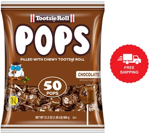 Tootsie Pops Chocolate Flavored Lollipops with Chocolatey Center 50 Count....... - Picture 1 of 6