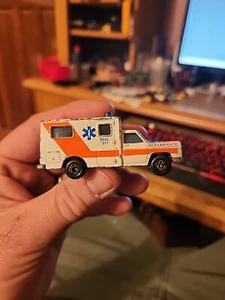 1977 Matchbox Ambulance Paramedic Emergency Vehicle Vintage ORANGE/WHITE EMS - Picture 1 of 6