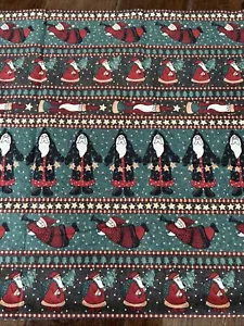 Folk Art Santas by Debbie Mumm SSI Fabric Border Stripe 19”x102” Santa Vintage - Picture 1 of 4