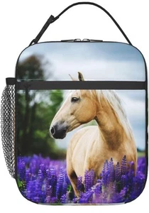 Tragbare Brotdose mit Pferd und Blumen - Bild 1 von 9