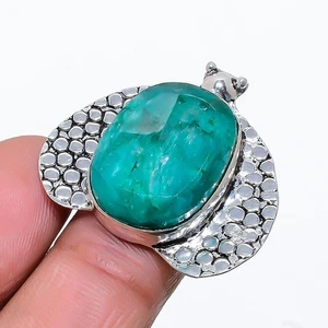 Emerald Simulated Gemstone Handmade 925 Sterling Silver Jewelry Ring Size 5 - Picture 1 of 5