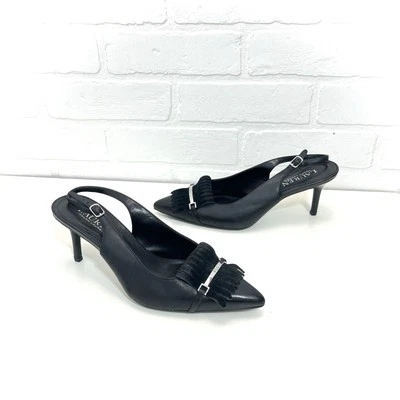 Zapatos de vestir 6,5 Lauren Ralph Lauren Latasha de cuero negro con borla con cordones Foto 1 de 4