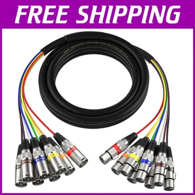 Durable 8 Channel XLR Snake Cable - 10ft with Oxygen-Free Copper for Hi-Fi Sound - Image 1 of 4