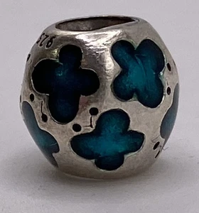 Auténtico Pandora S925 ALE SS Turquesa Esmalte Mariposas Cuentas Dije 790438EN08 - Imagen 1 de 3