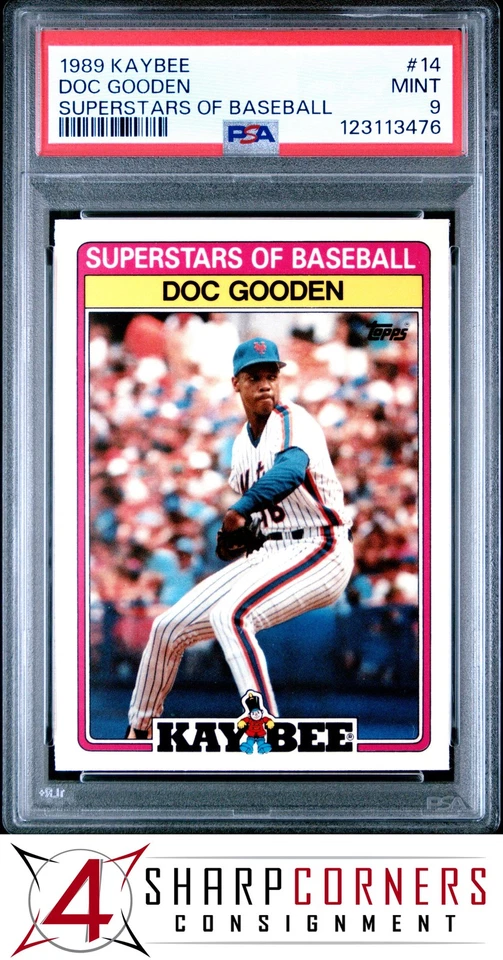 1989 KAYBEE SUPERSTARS OF BASEBALL #14 DWIGHT DOC GOODEN POP 3 PSA 9 - Image 1 of 3