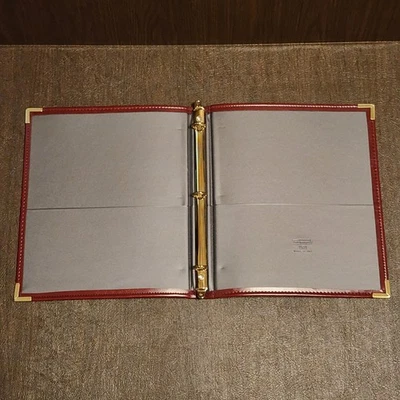 Samsill 1511 Carpeta de 3 Anillos Cartera Profesional Cuero 2 Bolsillos Borgoña Foto 1 de 4