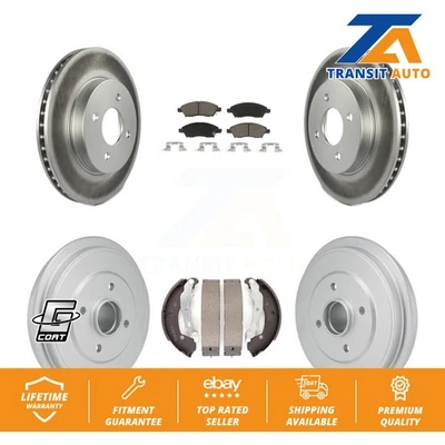 [Front+Rear] Coated Brake Rotor Ceramic Pad Drum Kit For Nissan Micra Versa Note - Image 1 of 4