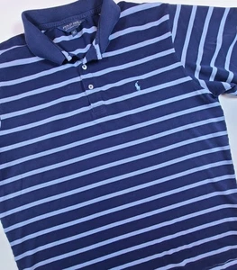 Polo Golf Ralph Lauren Striped Polo Shirt Mens XL Short Sleeve Blue Golf - Picture 1 of 4
