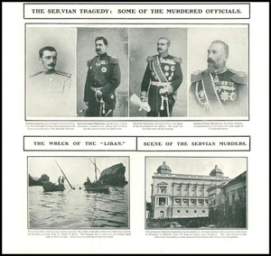 1903 SERBIEN SERVIEN ermordete Beamte Belgrad VERSAND Wrack Liban Maire (153) - Bild 1 von 1
