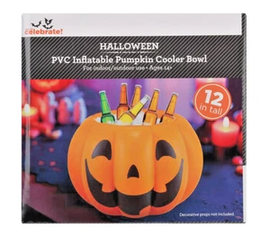 Aufblasbare Kürbis Kühlschale, Halloween Party ~ Orange Jack O Laterne - Bild 1 von 5