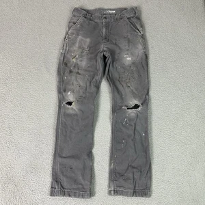 Pantalones de carpintero forrados Carhartt para hombre 31x32 gris BN3342-M lona desgastados resistentes - Imagen 1 de 19
