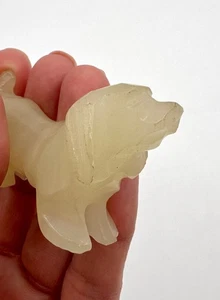 Handgeschnitzte Marmor Onyx Hund Figur Wiener Dackel - Bild 1 von 6