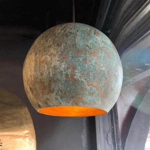 Vintage Copper Pendant Light for Kitchen Island, Handcrafted Lights 12 inches . - Picture 1 of 7