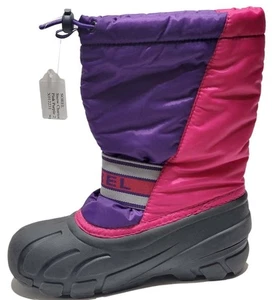 STIVALI INVERNALI SOREL Ragazze US 2 EU 33 Rosa/Viola Fodera Rimovibile CARRO NEVE - Foto 1 di 5