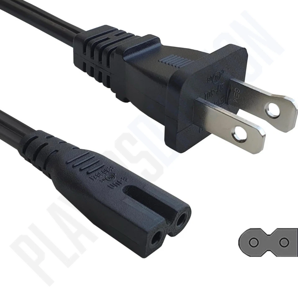 Sony PlayStation PSX / PS1 / PS2 FAT Replacement Polarized AC Power Cord – 5ft - Image 1 of 3