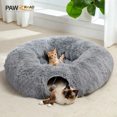 PAWZ Road Большой Кошачий Туннель для Комнатных Кошек с Кроватью Мягкий Плюшевый Коврик Висячий Шар - Изображение 1 из 4