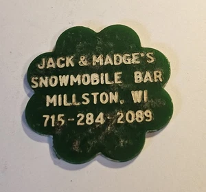 Jack & Madge's Snowmobile Bar Millston, WI Plastic Good For Token #314 - Picture 1 of 2