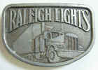 Raleigh lights truck trucker smoker old vintage estate metal belt buckle 42344