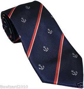 Royal Navy Anchor & Stripes Regimental Tie - Picture 1 of 1