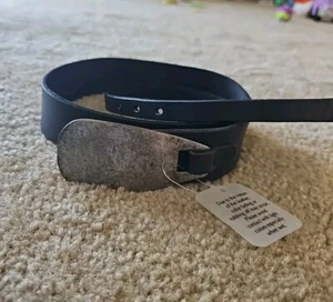 Free People Leder Oyster Bay Hüftgürtel schwarz silber Größe S/M NEU 48 $ - Bild 1 von 8