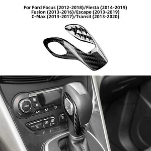Cubierta de perilla de cambio de marchas interior de fibra de carbono dura real negra para Ford Focus 2012-18 - Imagen 1 de 9