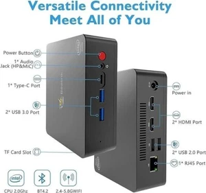 Beelink New U55 Mini PC Windows 10 Pro, Core I3-5005U 8GB 128GB SSD 4K HD - Picture 1 of 2