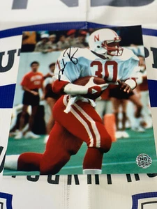 Foto firmada por Mike Rozier NEWBRASKA HOUSTON OILERS 8x10 #7 certificado de autenticidad - Imagen 1 de 1
