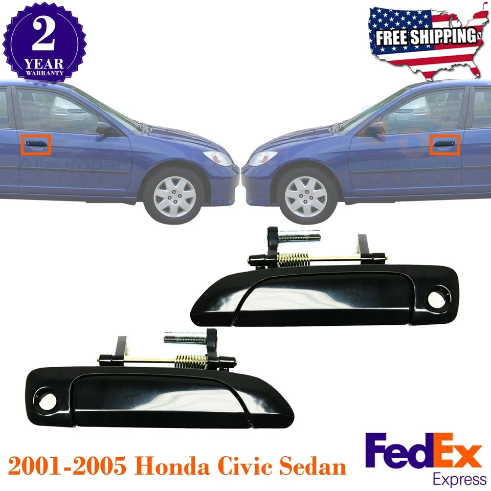 Juego de manijas de puerta delantera para Honda Civic Sedán 2001-2005 Foto 1 de 4