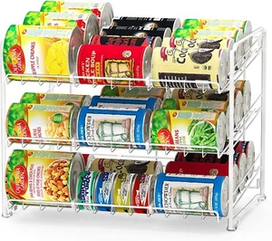 Simple Houseware CO-001-3 Stapelbares Dosenregal Organizer - Weiß - Bild 1 von 7