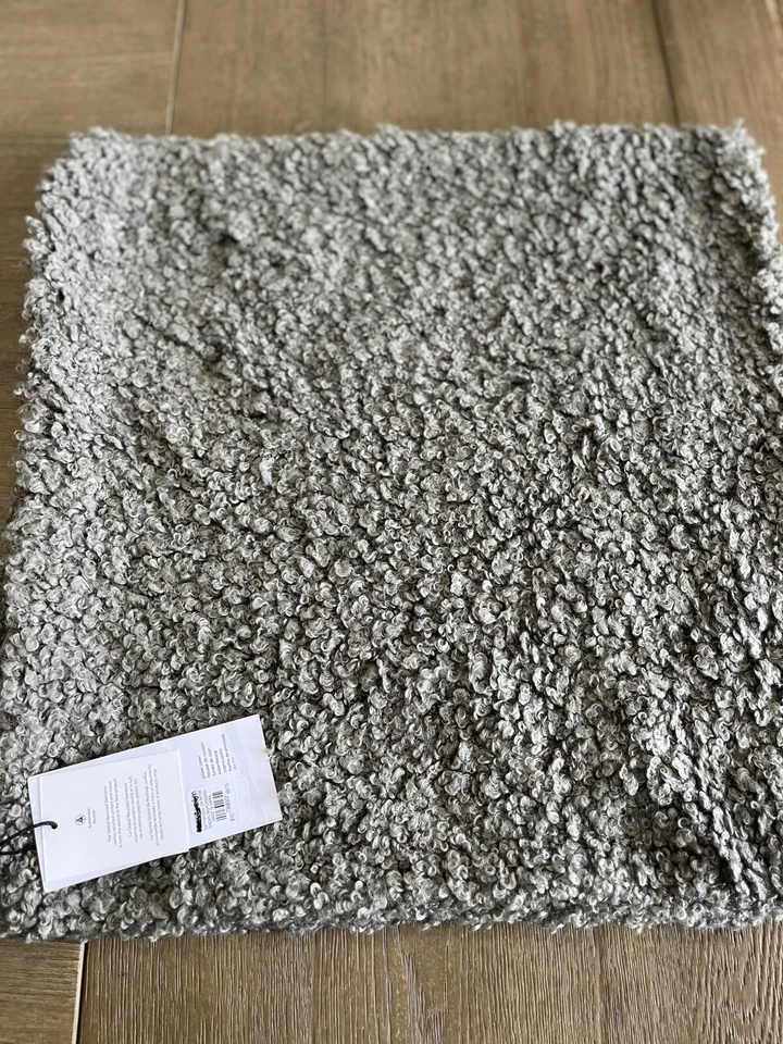 West Elm Shearling  Faux Fur Pillow Cover  20" square Silver gray cozy - Image 1 of 1