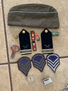 Vintage U.S. Military Garrison Cap Hat, PATCHES, PINS AND MORE - Picture 1 of 10