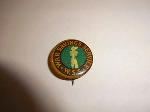 Vintage Pinback Pin Button War Savings Service W.S.S. - 7/8" - Bild 1 von 2