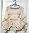 Victoria's Secret Oversized Boxy Chunky Pastel Wool Knit Short Sleeve Sweater XL