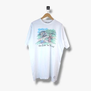 VINTAGE The Far Side Birds T-Shirt Fits XXL Mens White Single Stitch 90s Long - Picture 1 of 9
