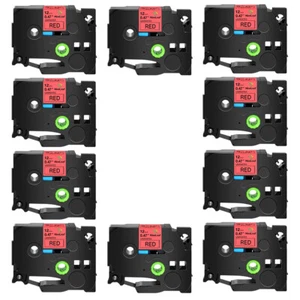 10PK Black on Red Label Tape TZ431 TZe431 For Brother P-touch 0.47'' 1/2" 12mm - Picture 1 of 12
