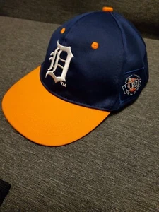 Vintage Detroit Tigers Hat Snap Back Snapback Kids Club Nice Blue Orange - Picture 1 of 5