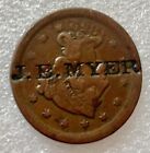 1852 Large Braided Hair Cent. Stamped “J.B. MYER” Perhaps after Civil War Fort?