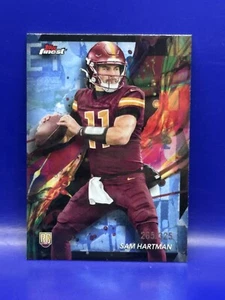 2024 Topps Finest Sam Hartman RC Sky Blue Common /325 #68 Washington - Picture 1 of 2