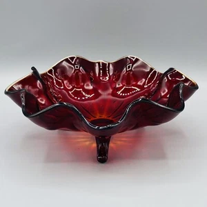 DE COLECCIÓN FENTON PUNTO ROJO HUELLA DIGITAL CUENCO DE 3 PATAS BON BON  - Imagen 1 de 9