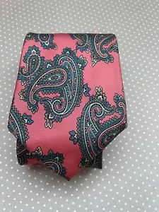 Vintage Don Loper 100% Silk Paisley Print Pink Grey Necktie 54x3” - Picture 1 of 3