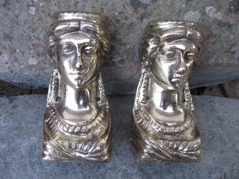 Vintage Pair Brass Beautiful Lady Feet For Furniture Leg End Caps Leg Covers Cover