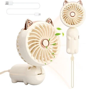 Mini Handheld Fan Rechargeable Portable Fan with 3 Speed Folding Desk Cooler USB - Picture 1 of 42