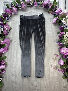 Seven 7 Velvet Leggings Skinny Pants Women Size Large Gray Velour Stretch - Picture 1 of 13
