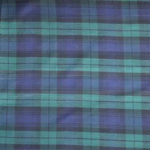 Navy Tartan Polycotton Fabric Green Craft Dress Costume Quilt Metre FS660_2 - Picture 1 of 2